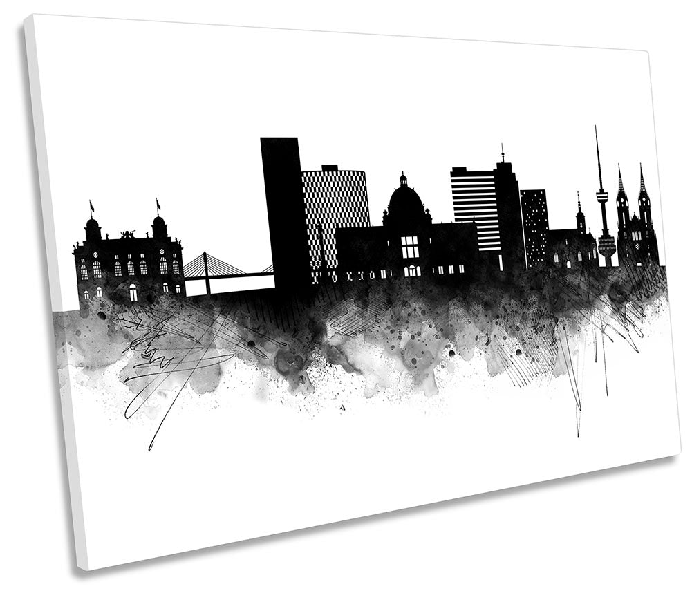 Zagreb Abstract City Skyline Black