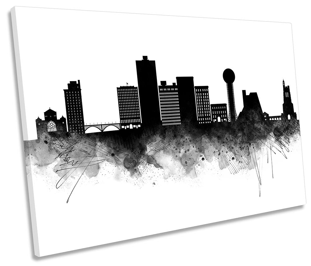 Knoxville Abstract City Skyline Black