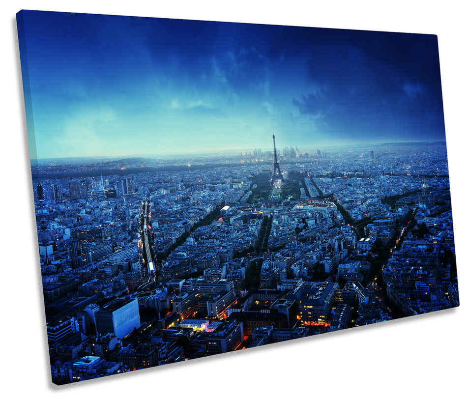 Paris Skyline City Blue Sunset