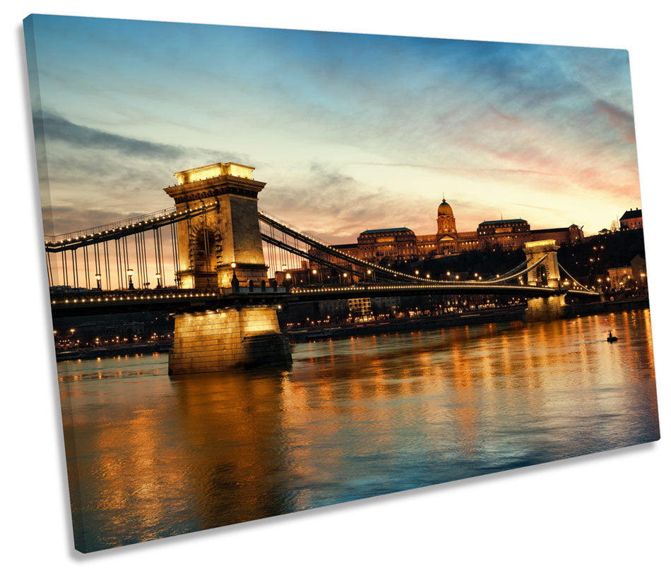 Chain Bridge Budapest Skyline