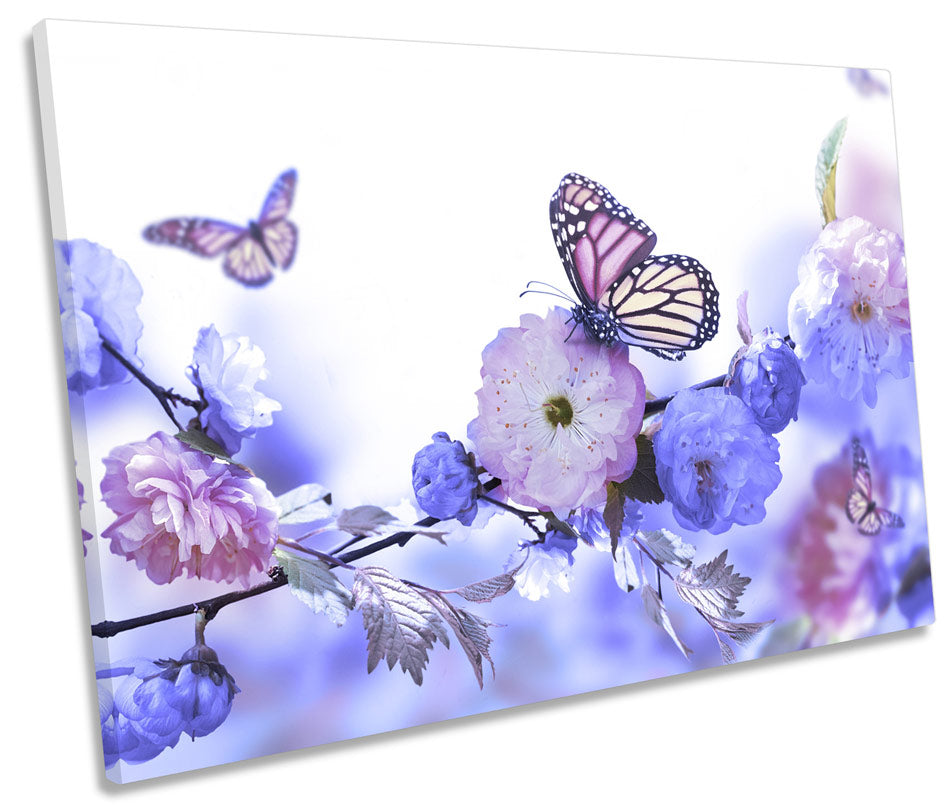 Purple Butterfly Floral Flowers