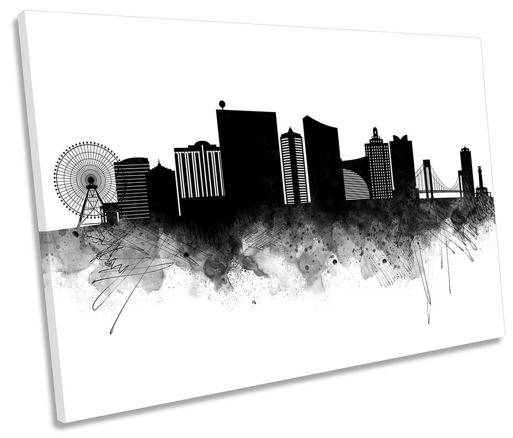 Atlantic City Abstract Skyline Black