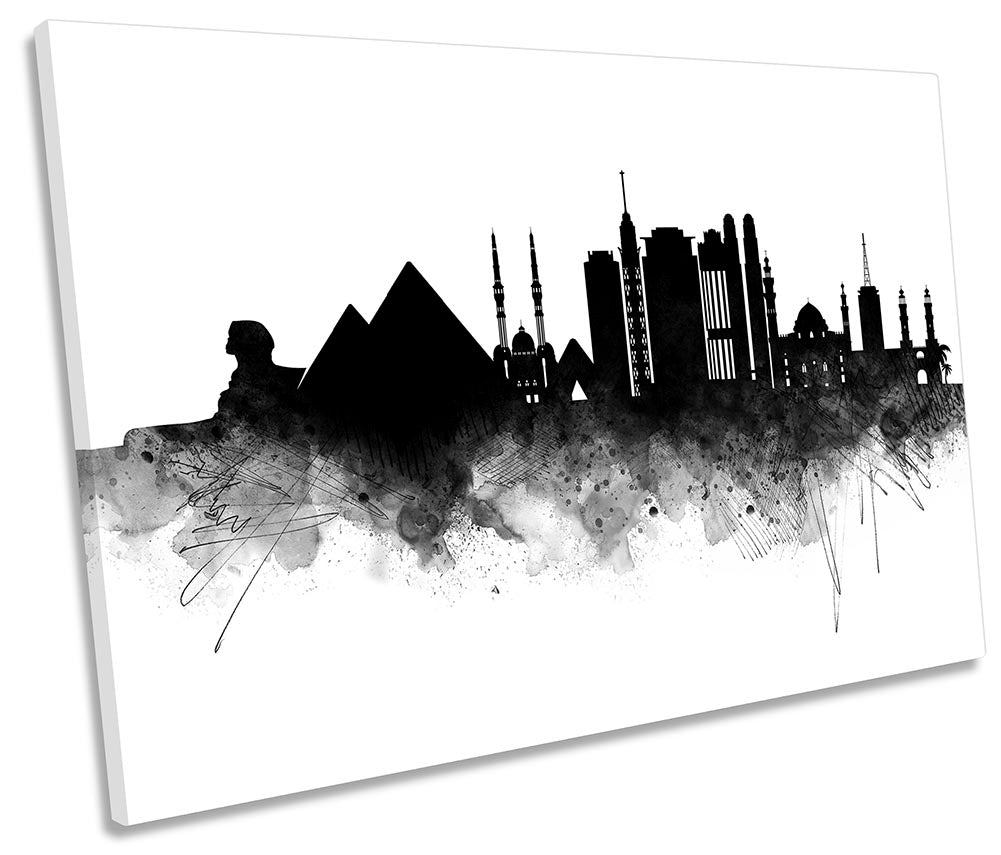 Cairo Abstract City Skyline Black