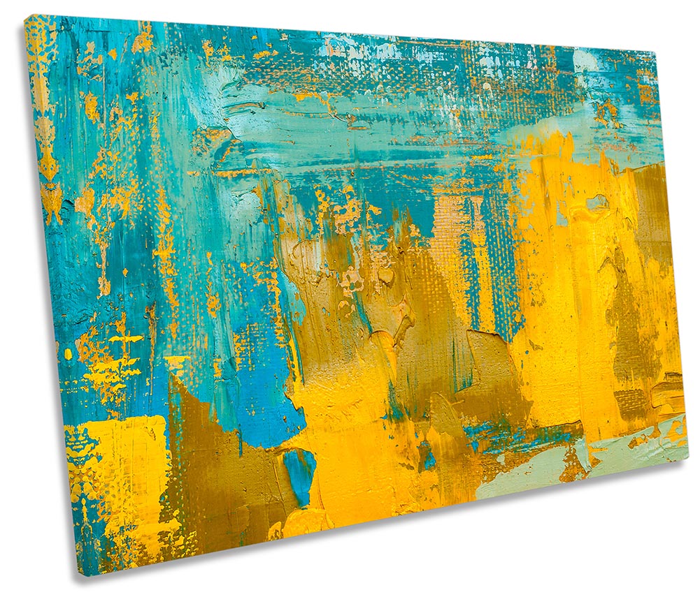 Turquoise Yellow Abstract Grunge