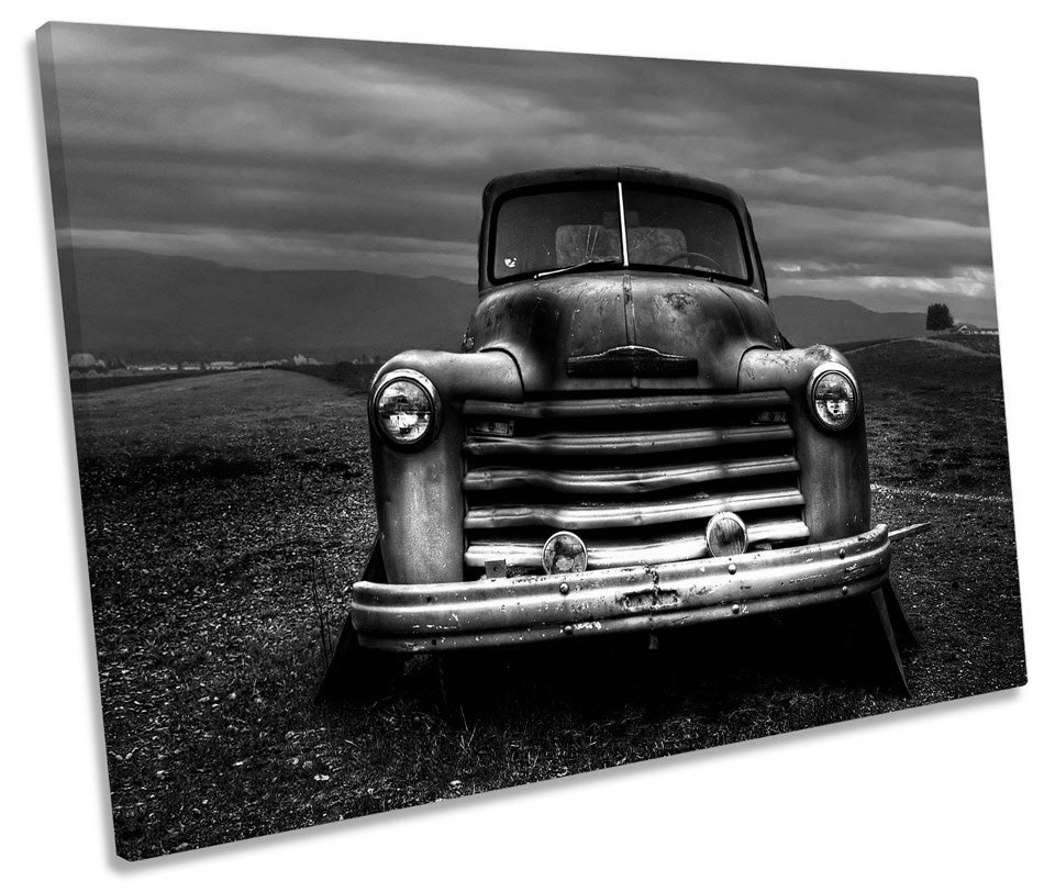 Abandoned Rusty Old Truck B&W