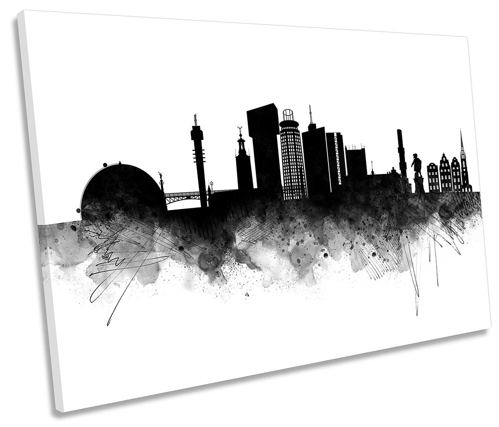 Stockholm Abstract City Skyline Black