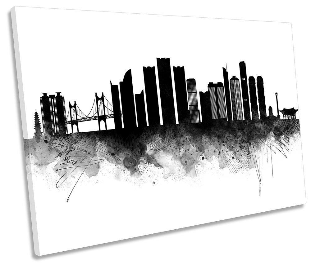 Busan Abstract City Skyline Black