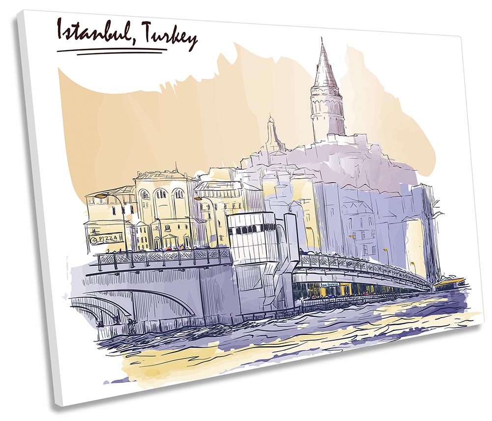 Istanbul Turkey City Sketch Beige