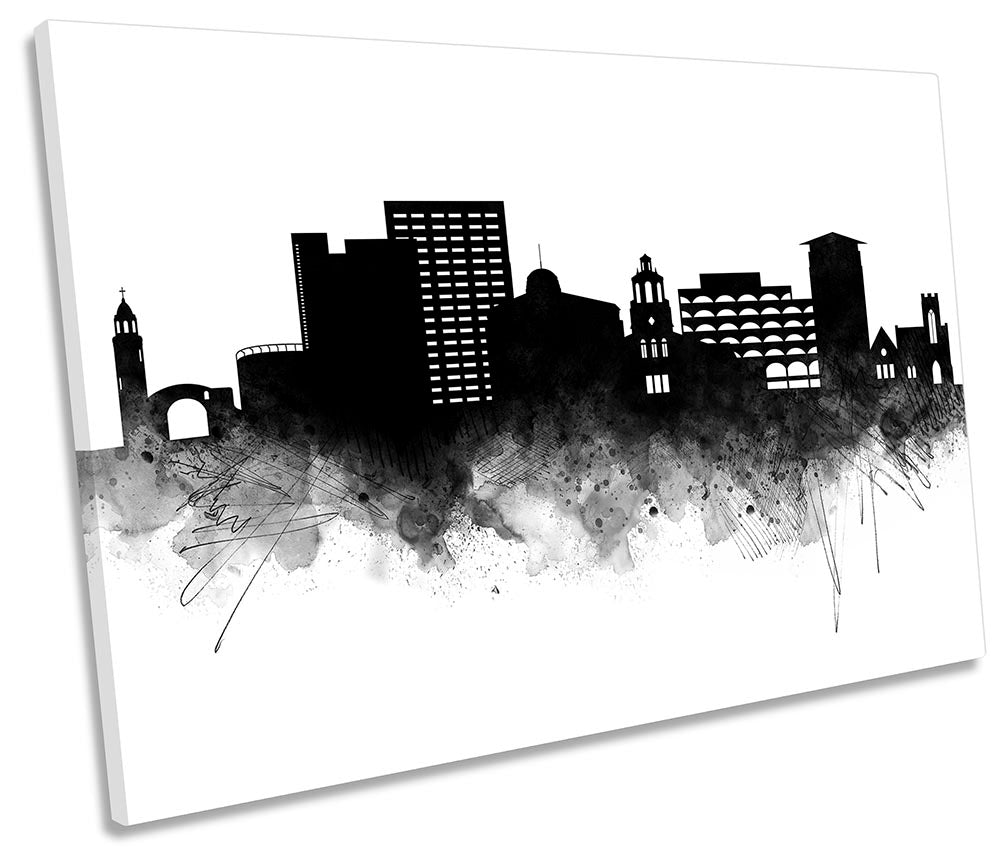 Riverside USA Abstract City Skyline Black