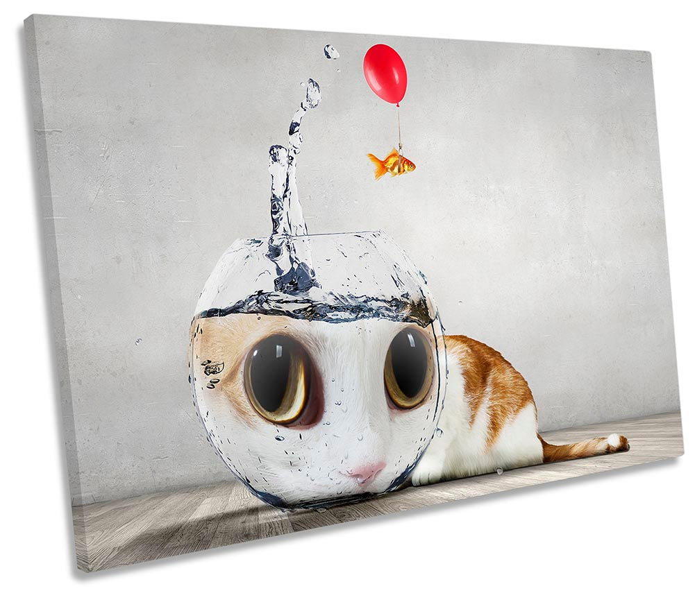 Cat Goldfish Bowl Balloon Grey