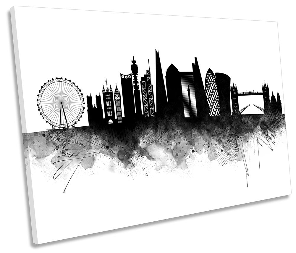 London Abstract City Skyline Black