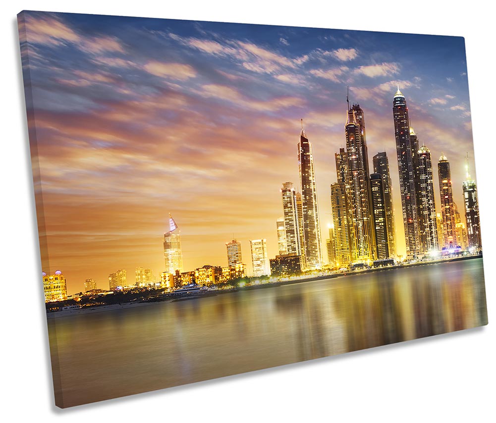 Dubai Marina City Skyline Orange