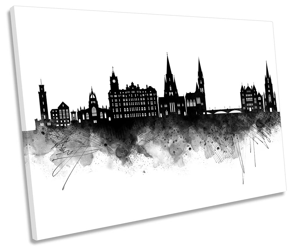 Edinburgh Abstract City Skyline Black