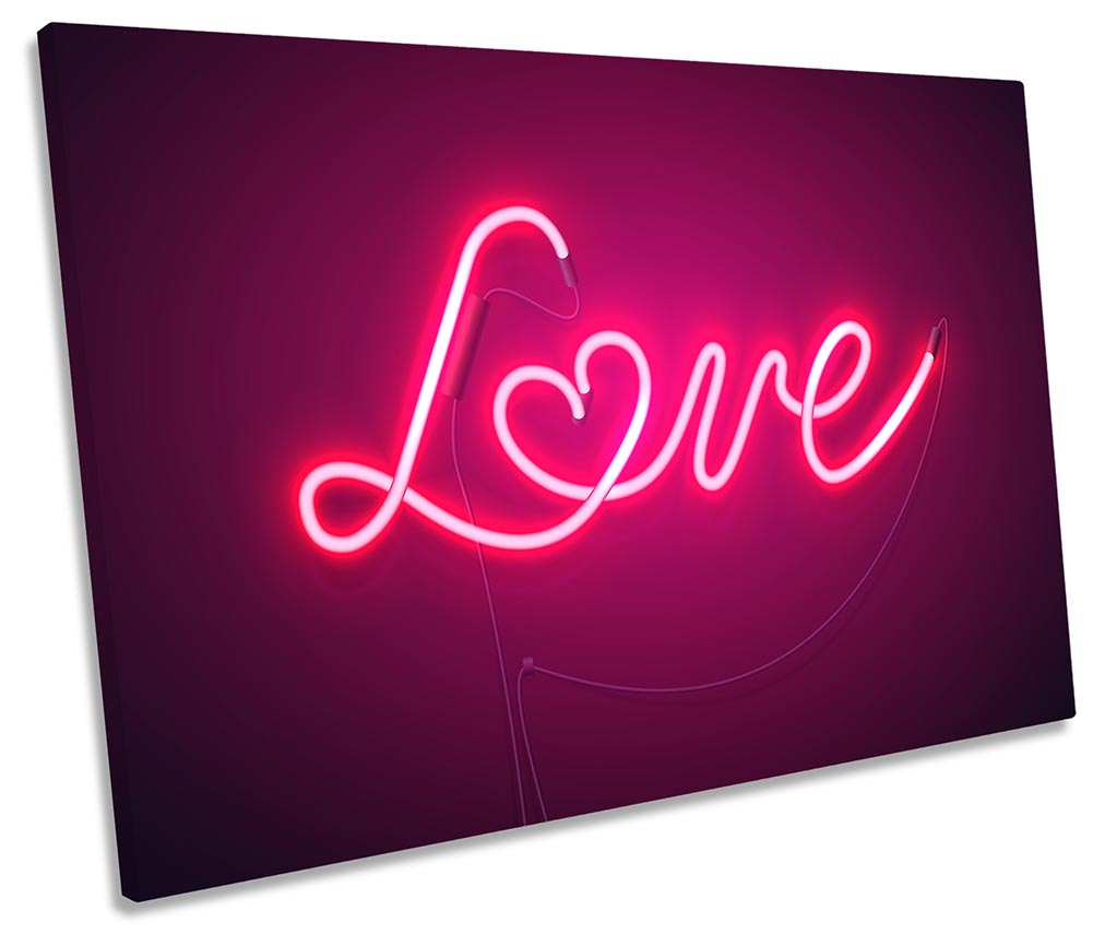 Neon Love Heart Pink