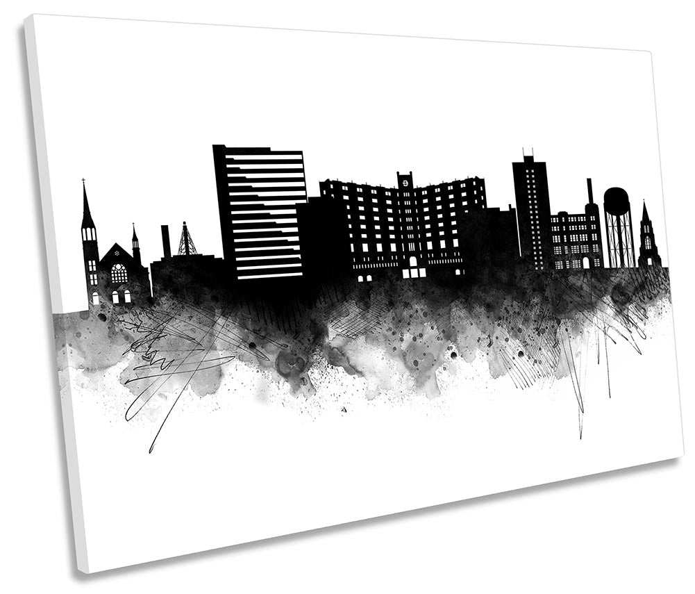 Fargo Abstract City Skyline Black