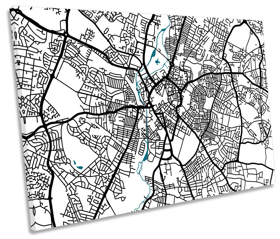 Leciester Map City Minimalistic Modern