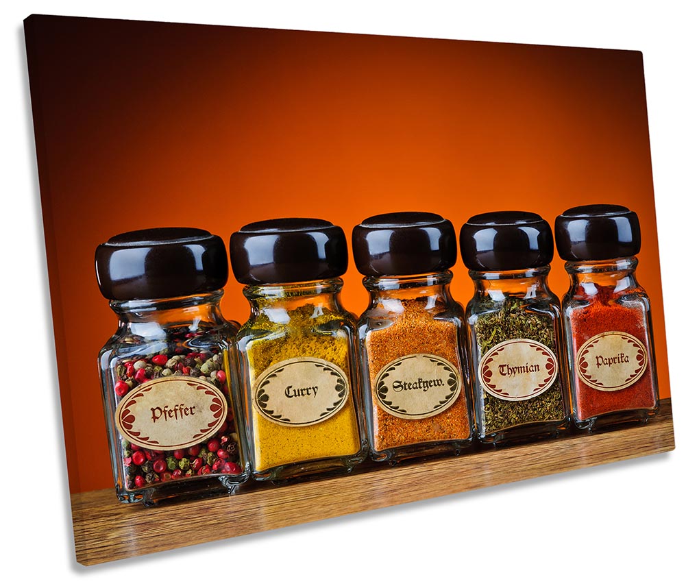 Kitchen Spices Bottles Orange