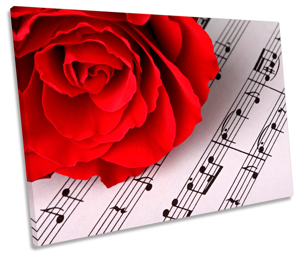 Red Rose Musical Note Sheet