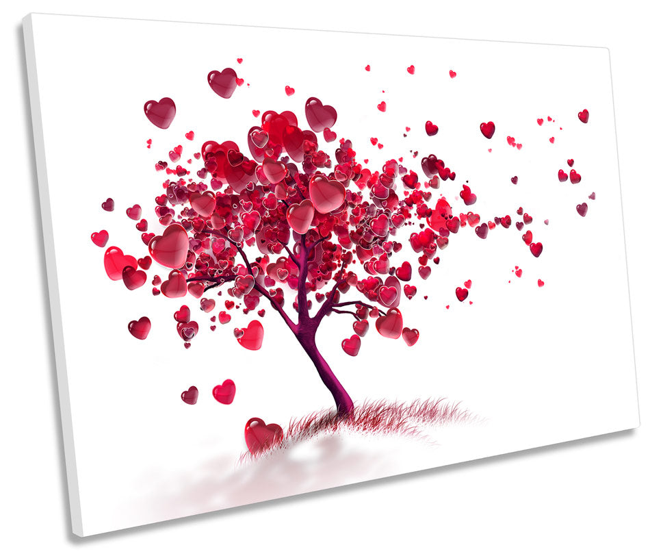 Red Heart Love Tree Abstract