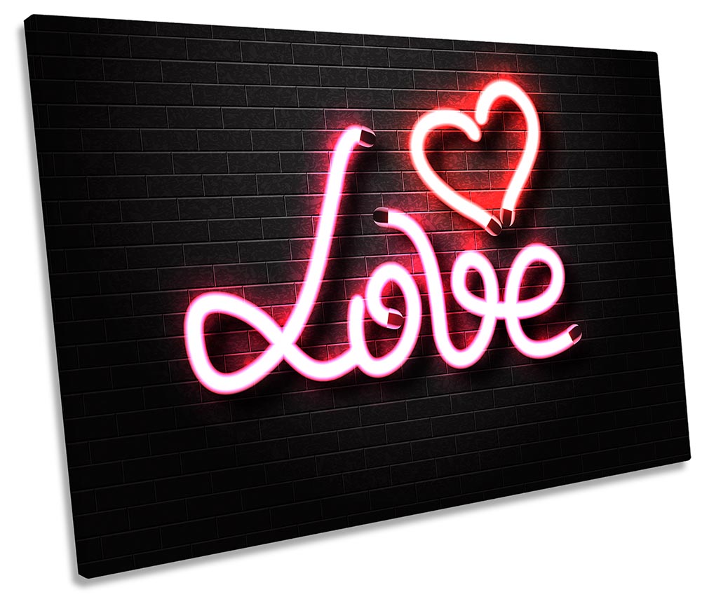 Love Neon Light Heart Pink