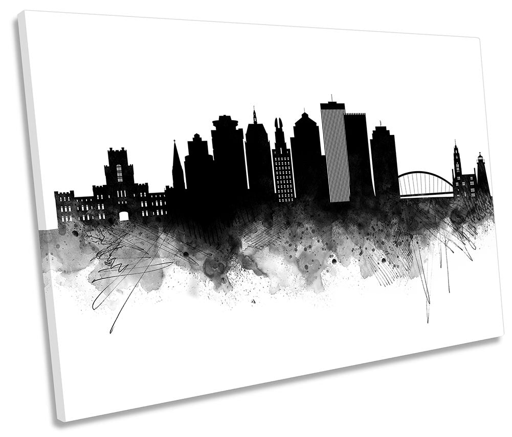 Rochester USA Abstract City Skyline Black