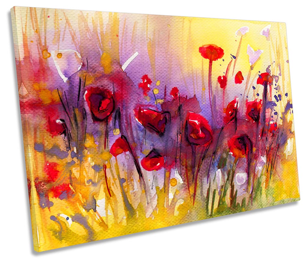 Abstract Red Poppy Flowers