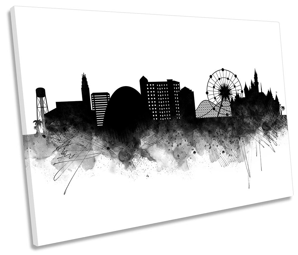 Anaheim Abstract City Skyline Black