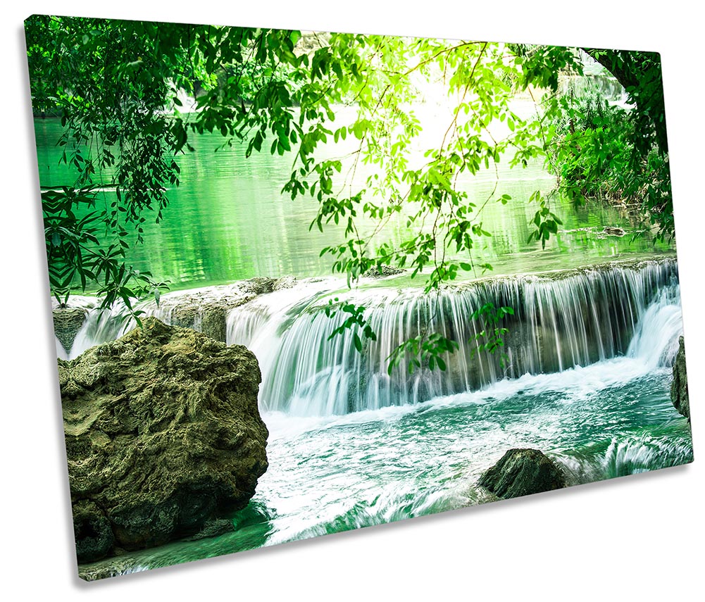 Waterfall River Landscape Green