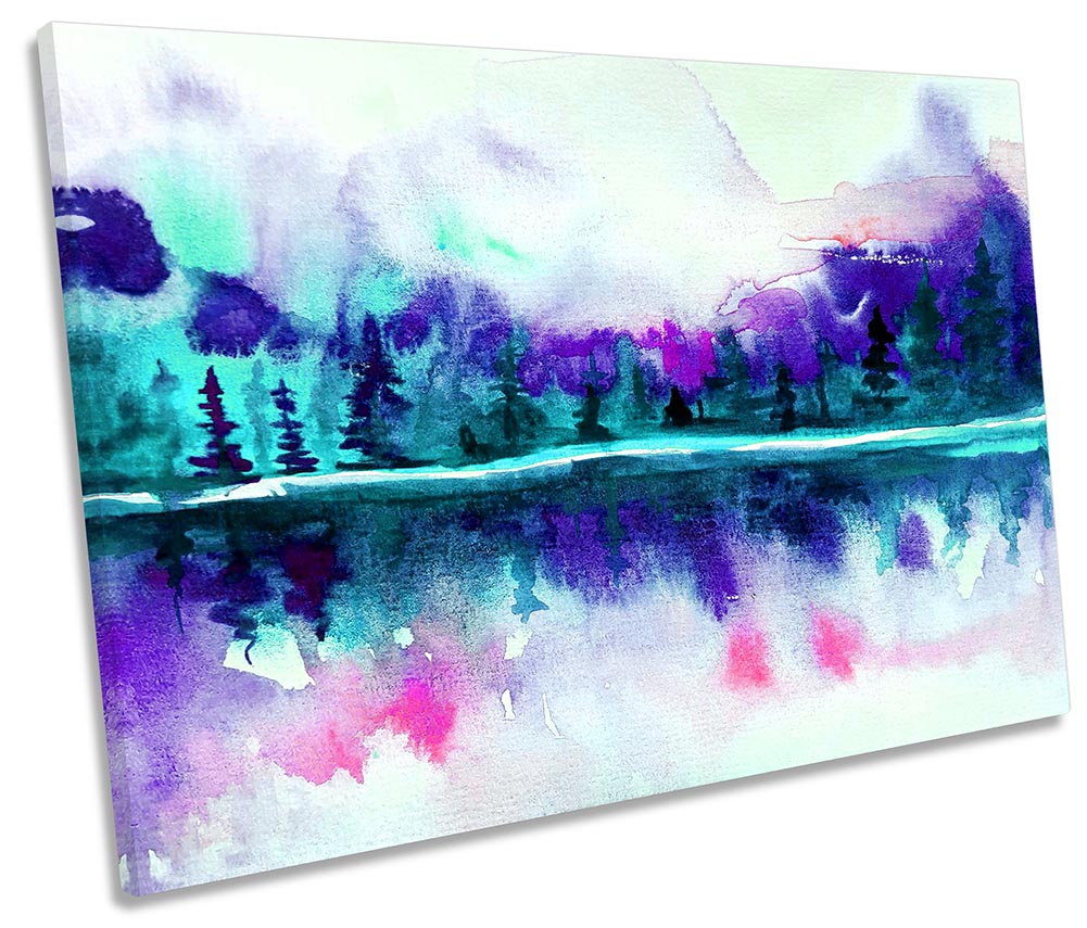 Abstract Watercolour Landscape Purple