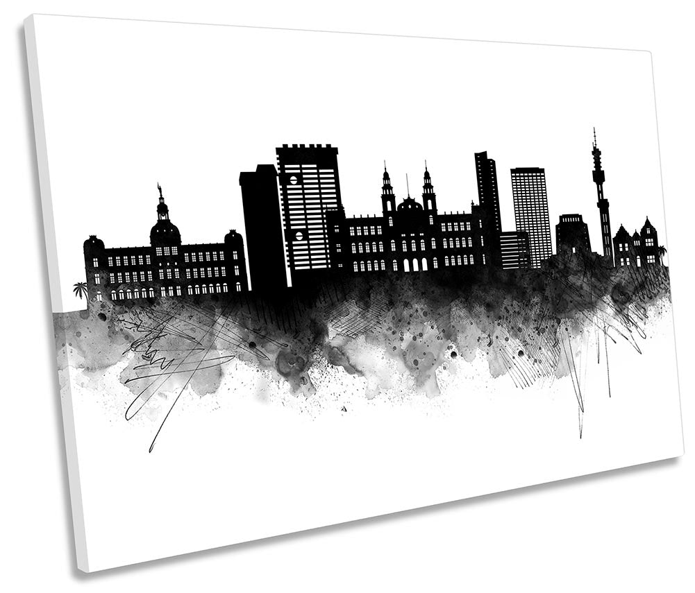 Pretoria Abstract City Skyline Black