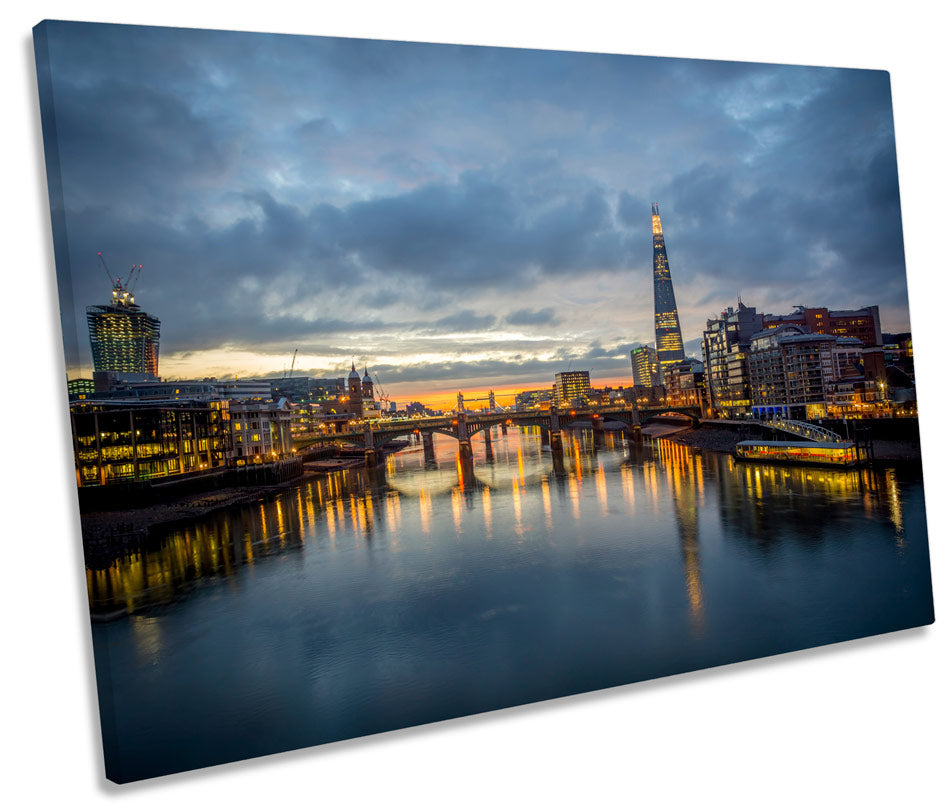 London City Skyline The Shard Sunset