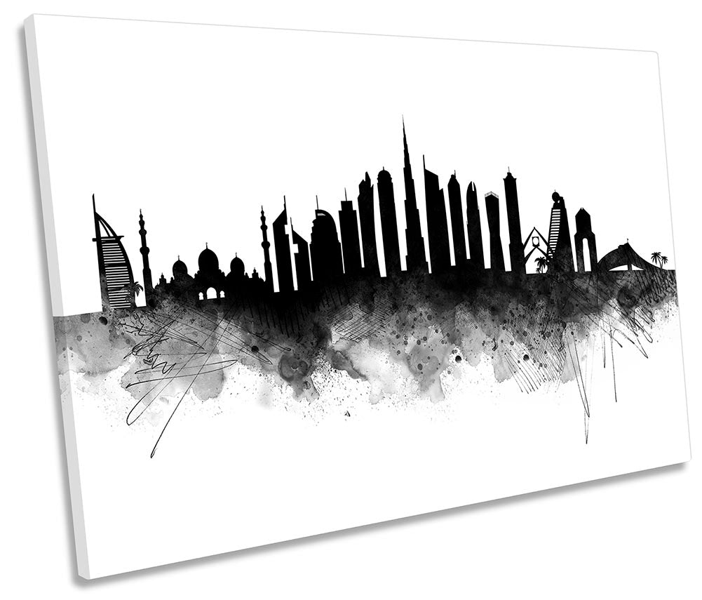 Dubai Abstract City Skyline Black