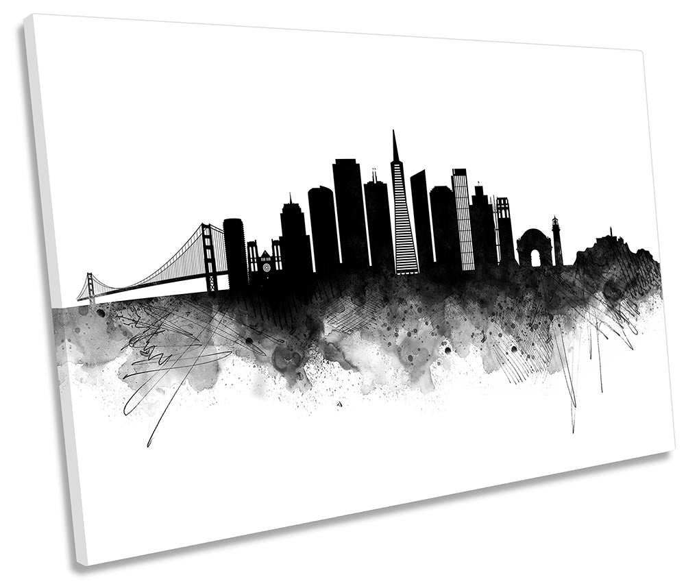 San Francisco Abstract City Skyline Black