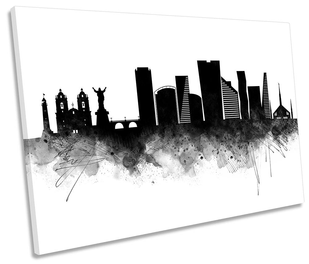 Lima Abstract City Skyline Black