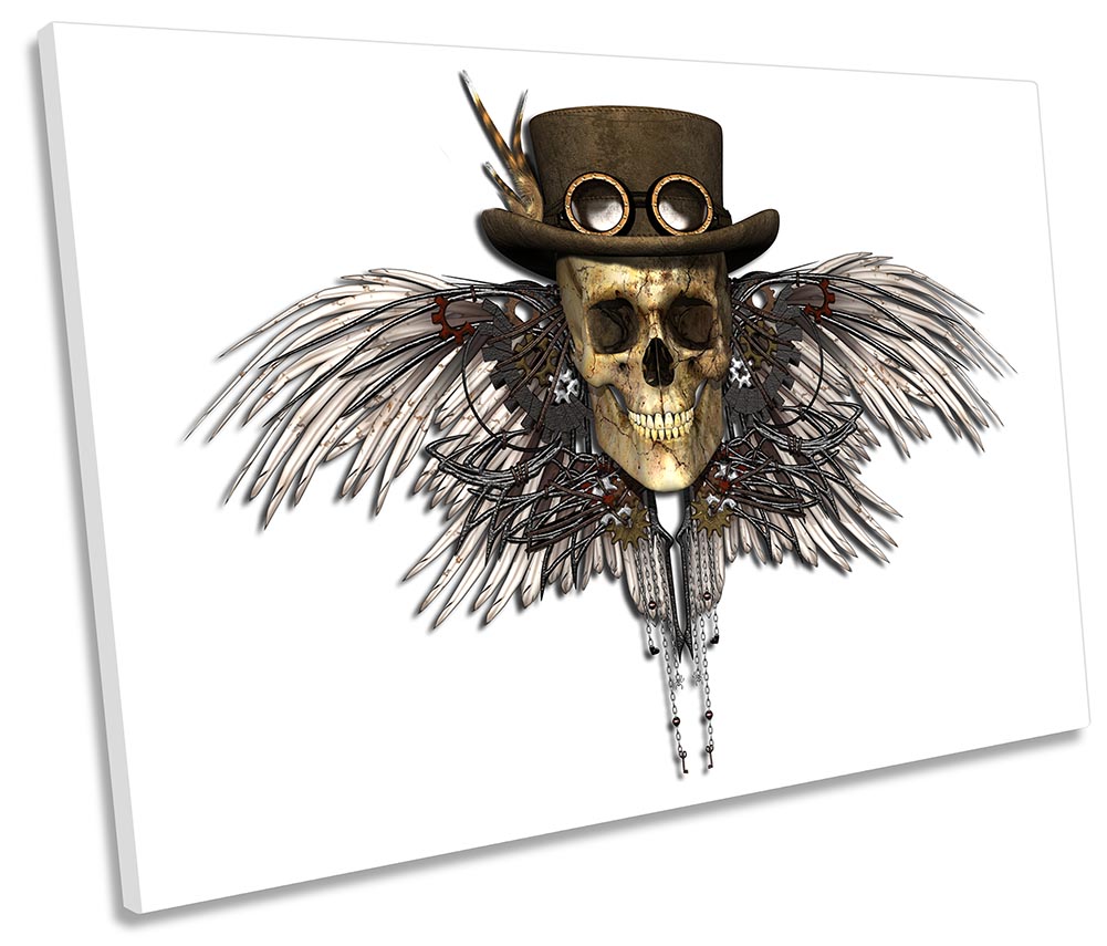 Steampunk Angel Wings Skull