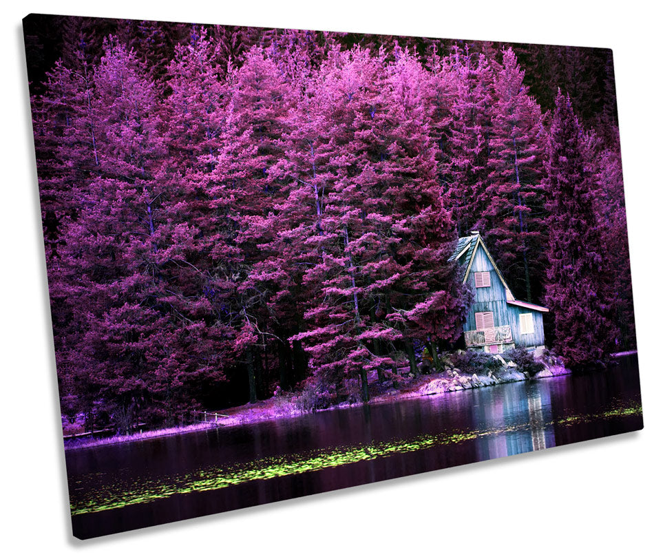 Purple Forest Lake Boat House