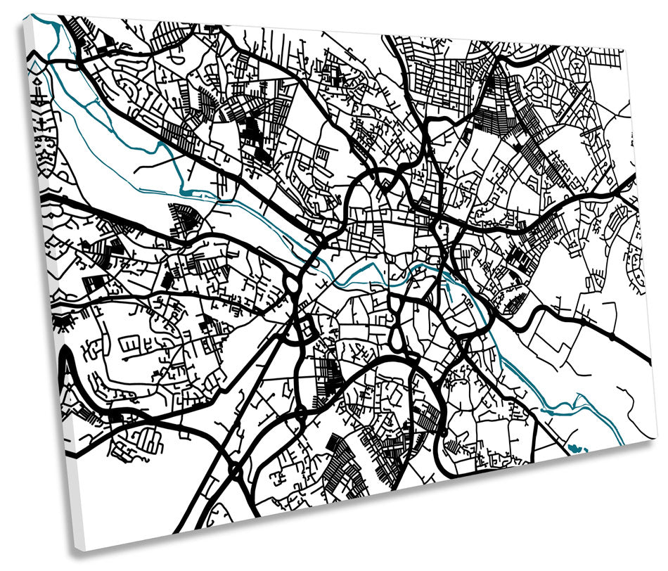 Leeds Map City Minimalistic Modern