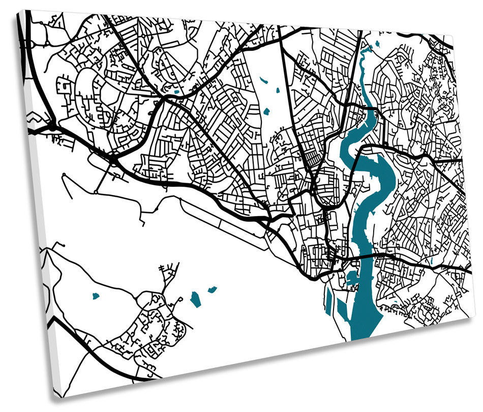 Southampton Map City Minimalistic Modern