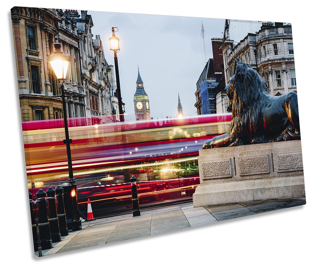 Trafalgar Square Big Ben London Red