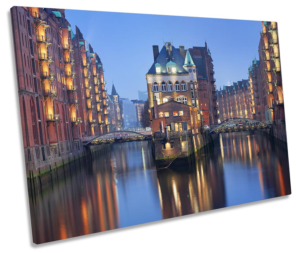 Hamburg Canal Cityscape