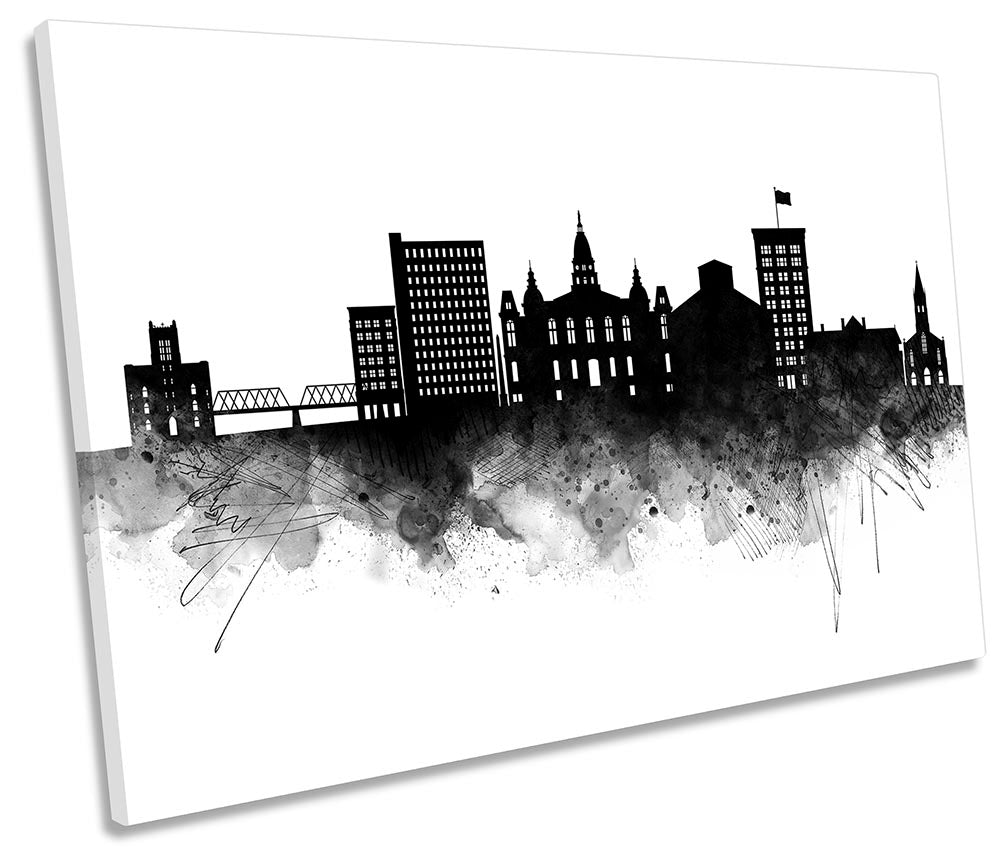 Lafayette Abstract City Skyline Black