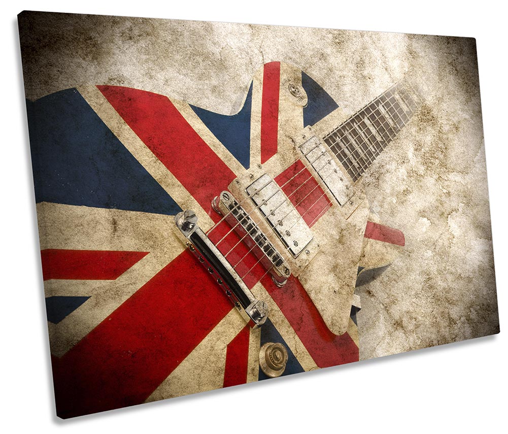 Union Jack Guitar Music Red