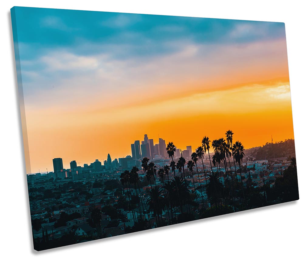 Los Angeles Skyline Sunset Orange