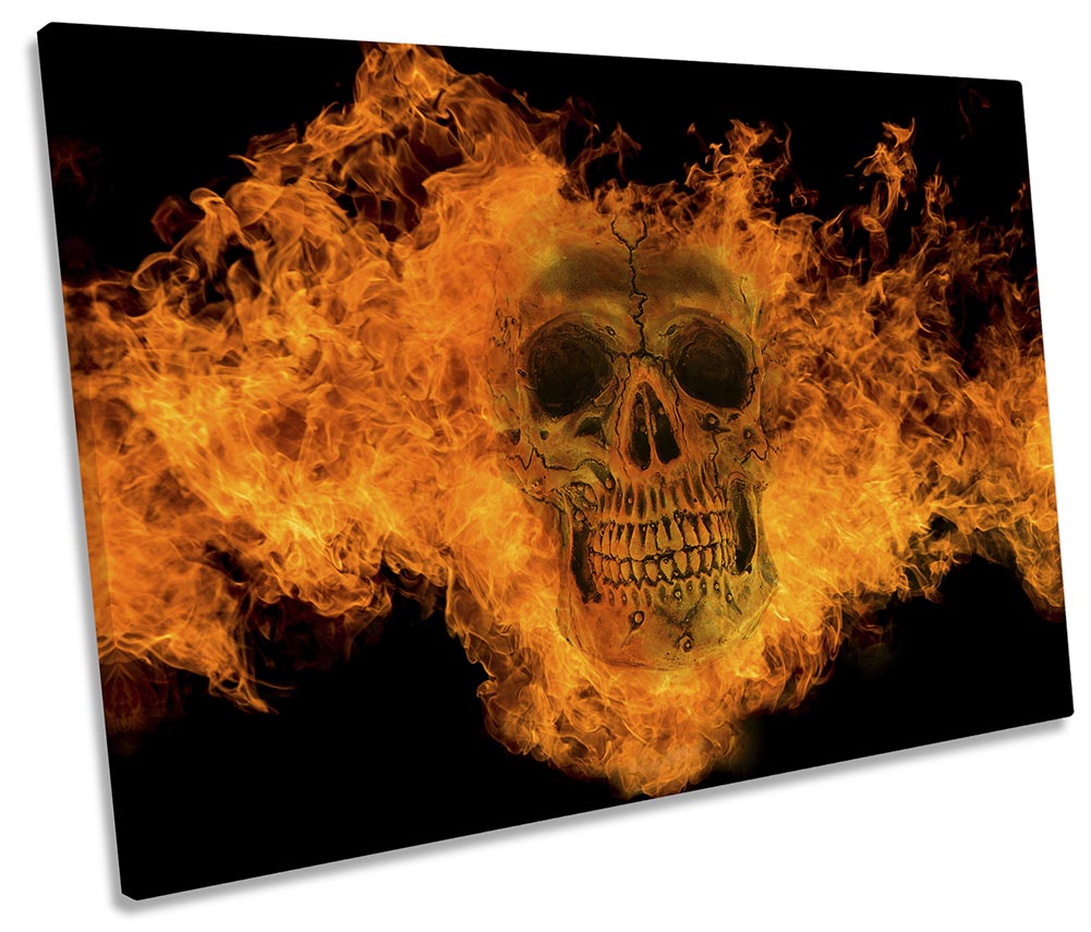 Flaming Skull Modern Orange