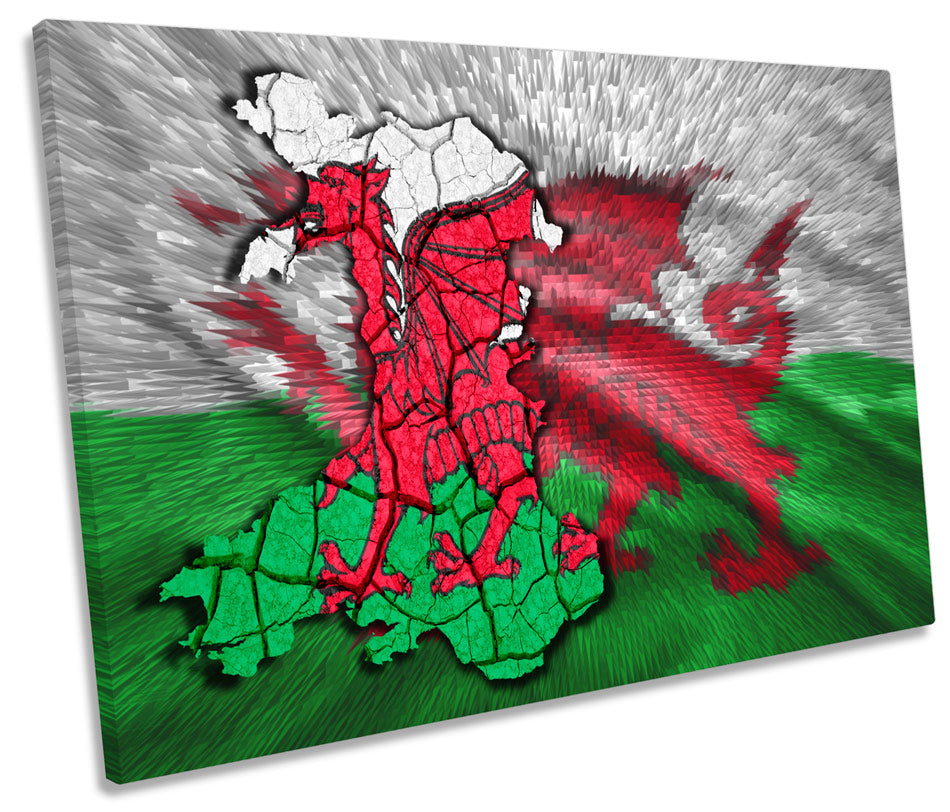 Map of Wales Welsh Flag