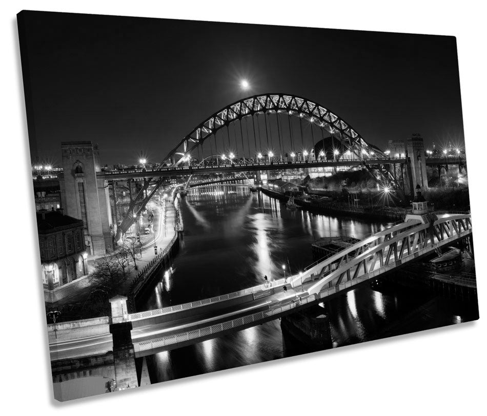 Newcastle Tyne Bridge Quayside B&W