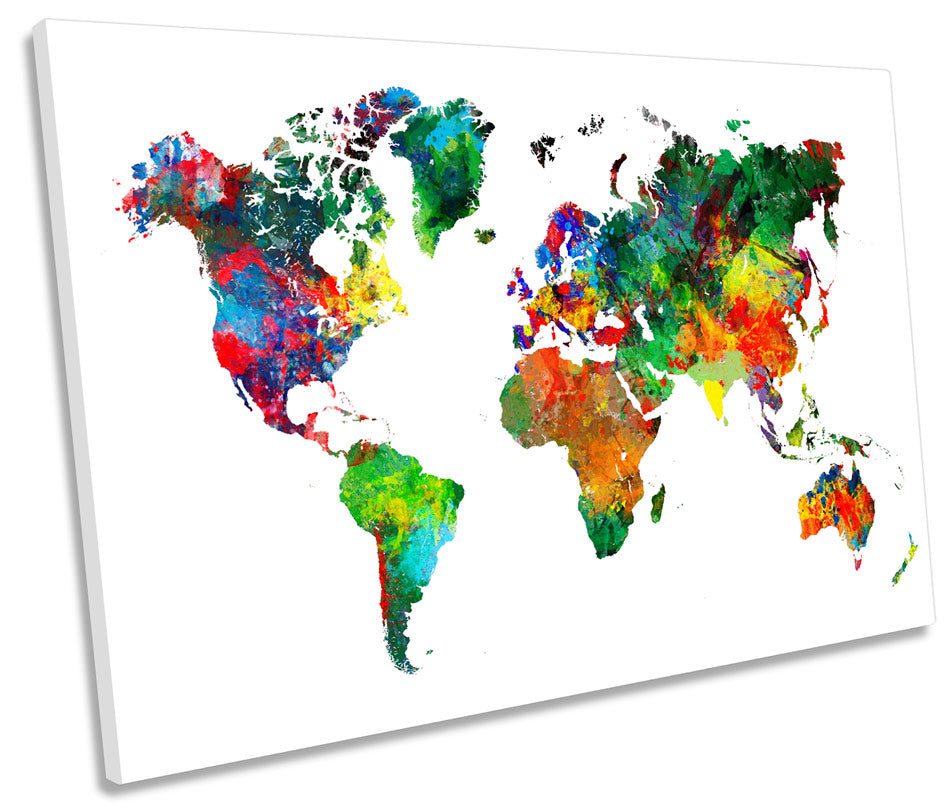 World Map Multi Coloured