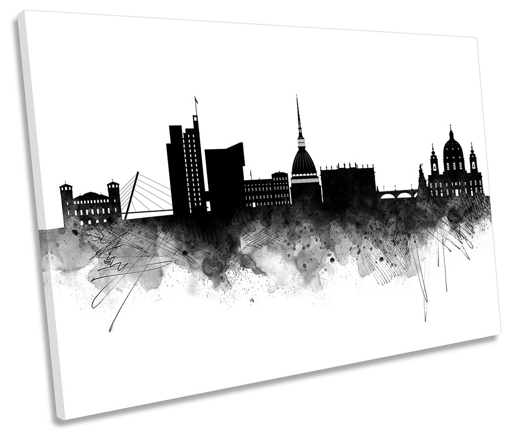 Turin Abstract City Skyline Black