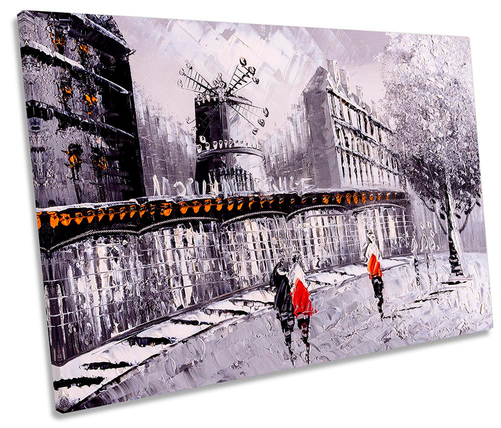 Paris Street City Painting Grey