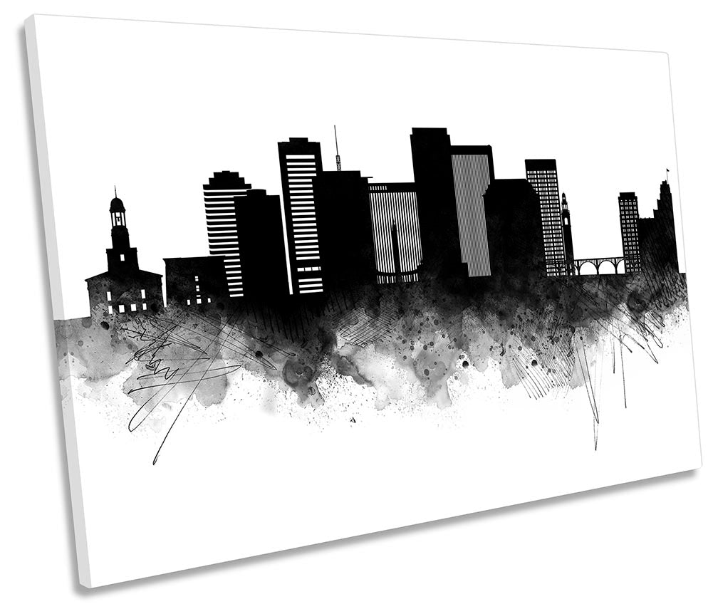 Richmond USA Abstract City Skyline Black